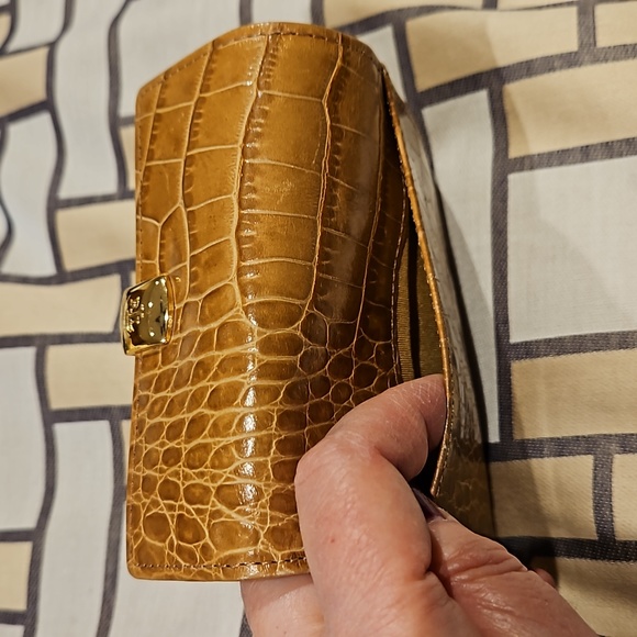 RALPH LAUREN COIN/CREDIT CARD HOLDER   CAMEL LIZARD LIKE - Picture 6 of 13